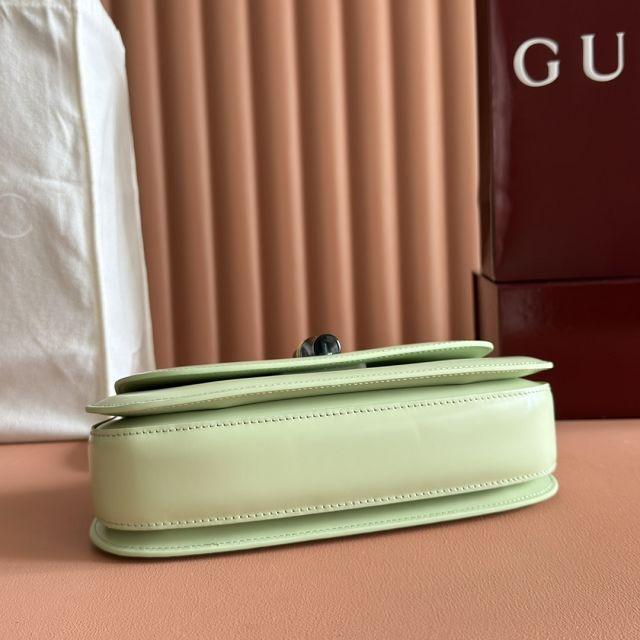 GG original calfskin bamboo diva medium bag 827750 light green