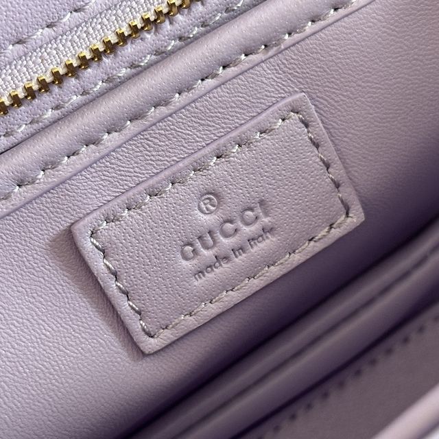 GG original calfskin bamboo diva medium bag 827750 light purple