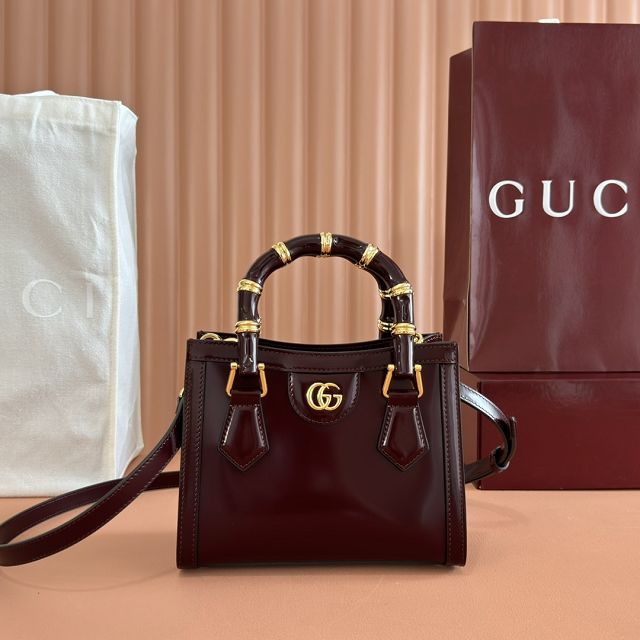 GG original calfskin diana small tote bag 832936 bordeaux
