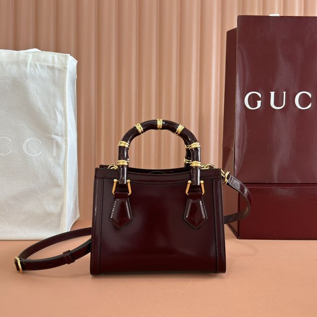 GG original calfskin diana small tote bag 832936 bordeaux