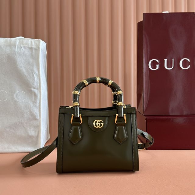 GG original calfskin diana small tote bag 832936 green