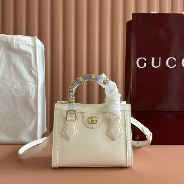 GG original calfskin diana small tote bag 832936 white