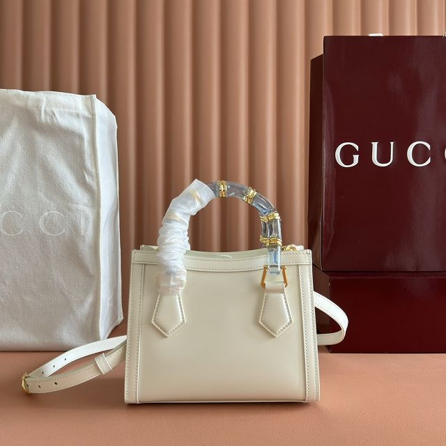 GG original calfskin diana small tote bag 832936 white