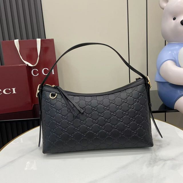GG original calfskin emblem medium shoulder bag 847449 black