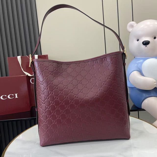 GG original calfskin emblem medium shoulder bag 847452 bordeaux