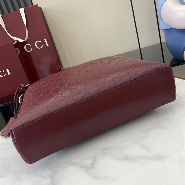 GG original calfskin emblem medium shoulder bag 847452 bordeaux