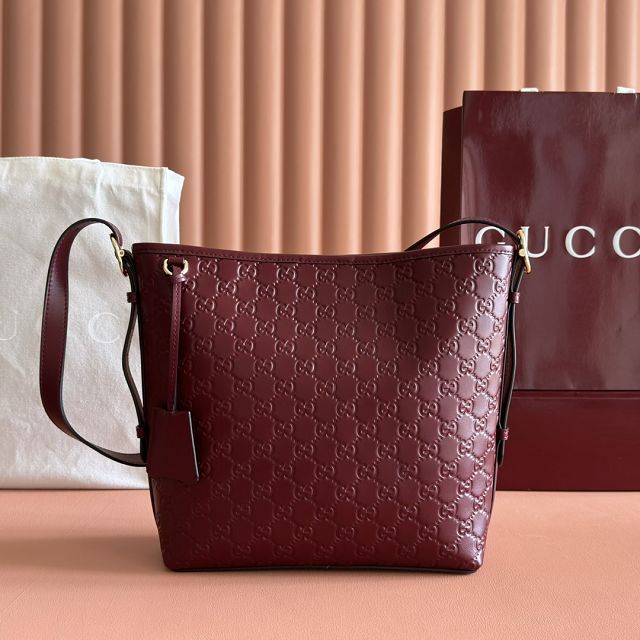 GG original calfskin emblem small shoulder bag 848881 bordeaux