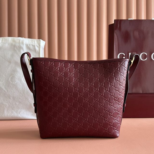 GG original calfskin emblem small shoulder bag 848881 bordeaux