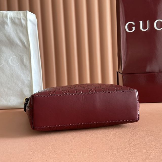 GG original calfskin emblem small shoulder bag 848881 bordeaux
