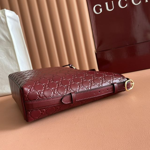 GG original calfskin emblem small shoulder bag 848881 bordeaux