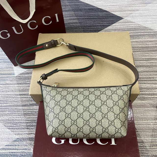 GG original fabric emblem medium shoulder bag 838477 brown
