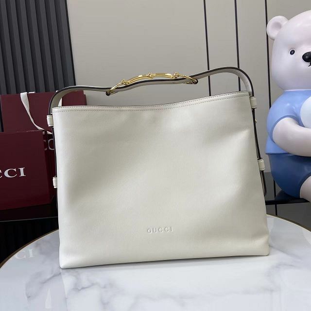 GG original calfskin beatrix medium tote bag 850926 white