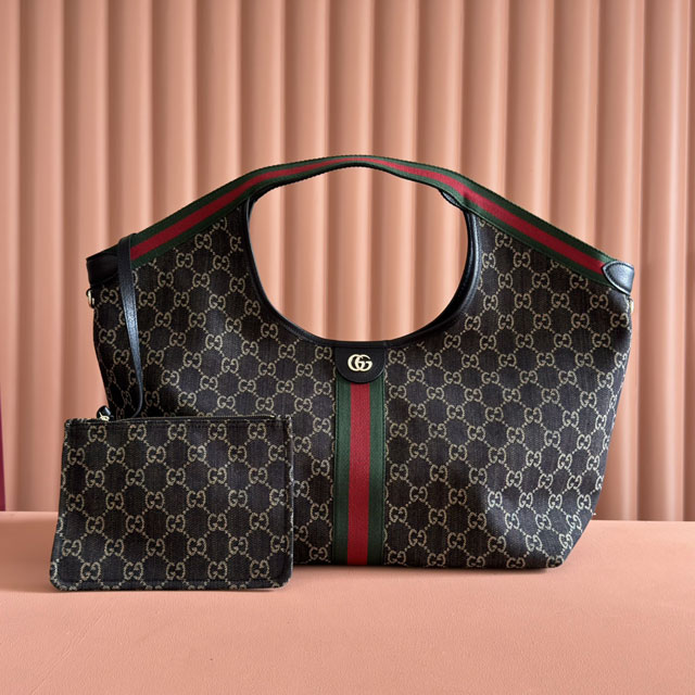 GG original denim giglio large tote bag 853971 black