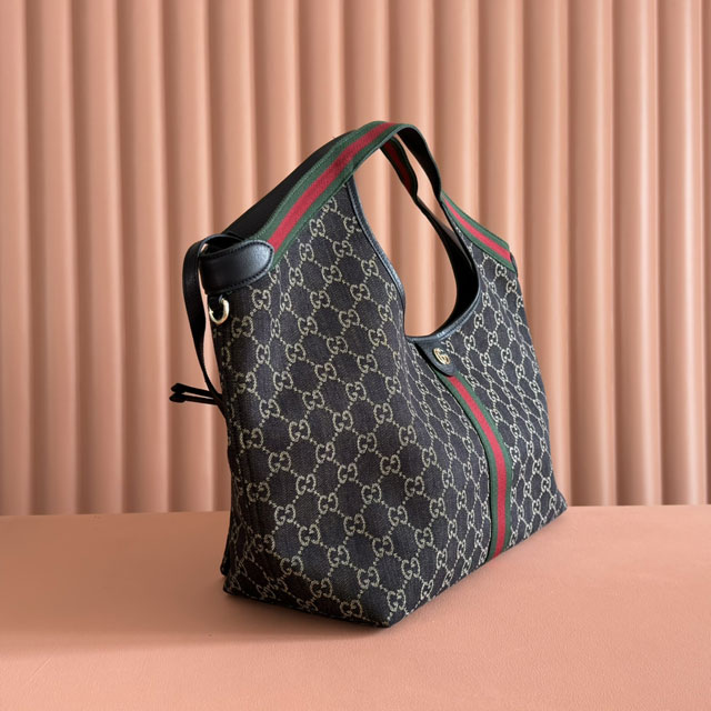 GG original denim giglio large tote bag 853971 black
