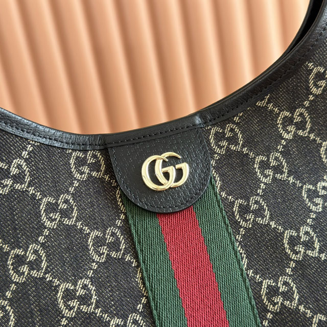 GG original denim giglio large tote bag 853971 black