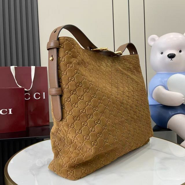 GG original suede calfskin beatrix large tote bag 850546 brown