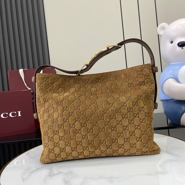 GG original suede calfskin beatrix medium tote bag 850926 brown