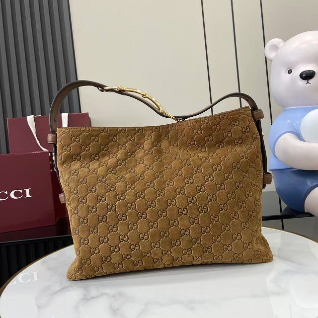 GG original suede calfskin beatrix medium tote bag 850926 brown