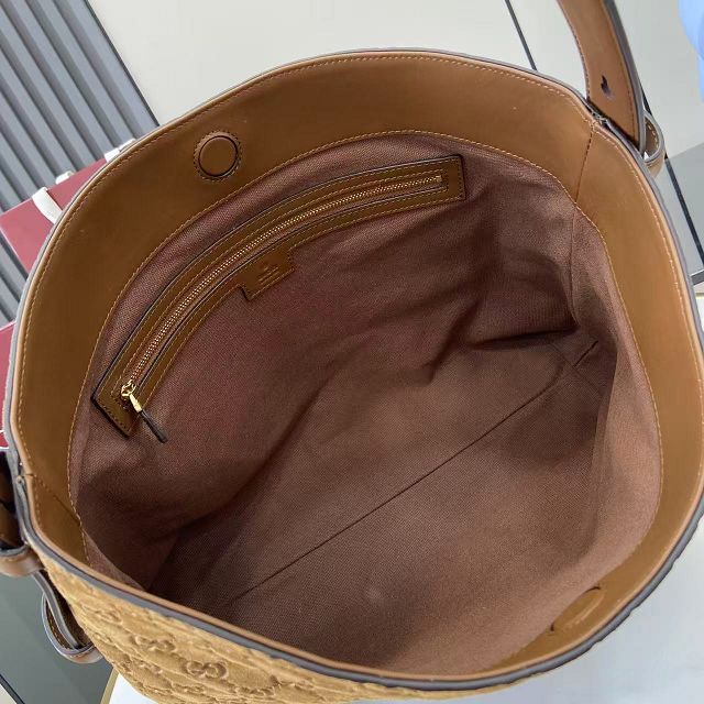 GG original suede calfskin beatrix medium tote bag 850926 brown