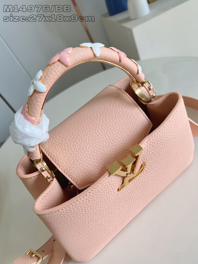 Louis vuitton original calfskin capucines BB handbag M14976 light pink