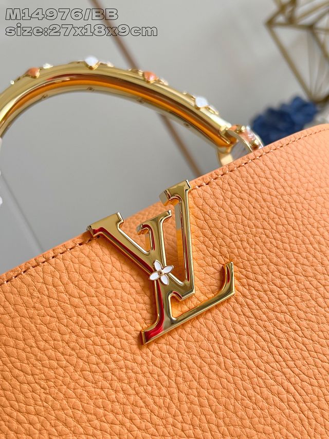 Louis vuitton original calfskin capucines BB handbag M14976 orange
