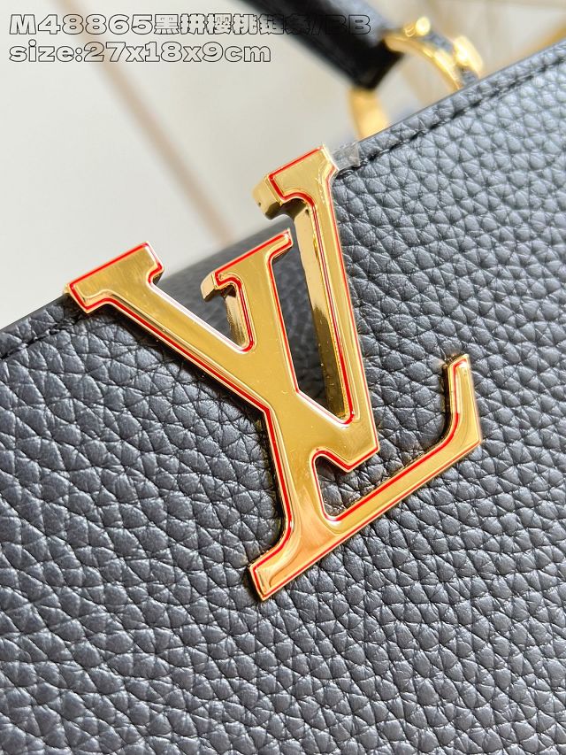 Louis vuitton original calfskin capucines BB handbag M25904 black