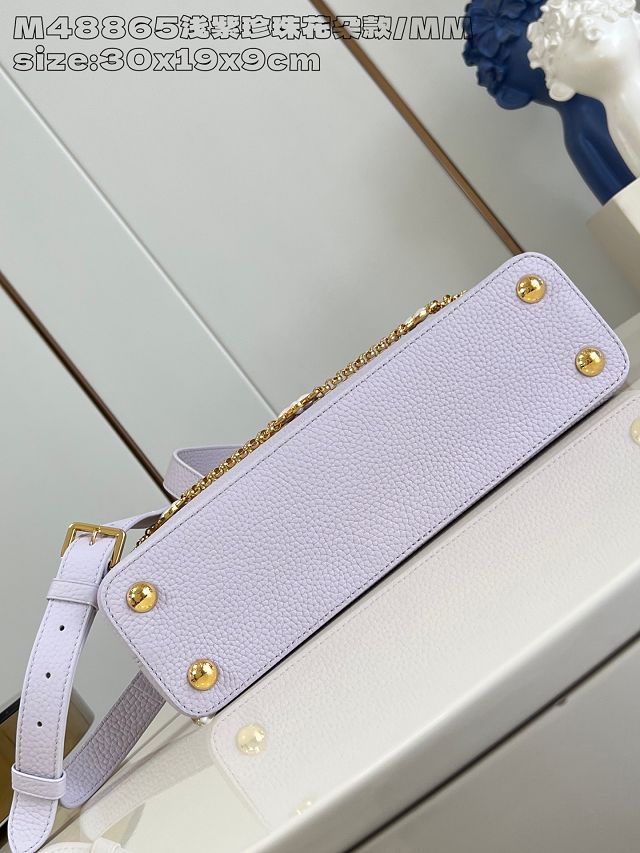 Louis vuitton original calfskin capucines east-west BB handbag M25326 purple