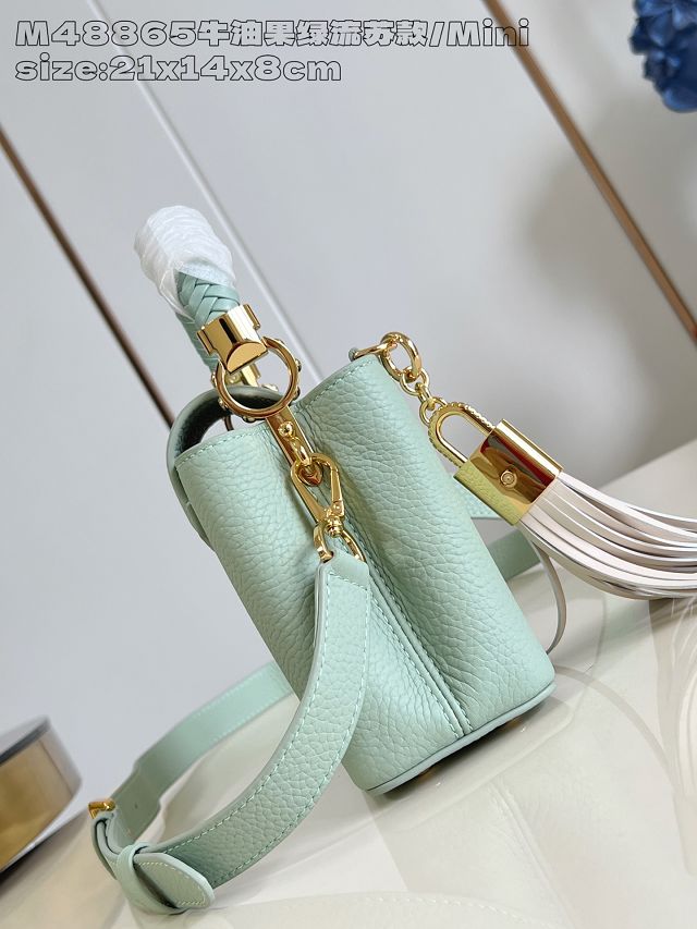 Louis vuitton original calfskin capucines mini handbag M15157 green