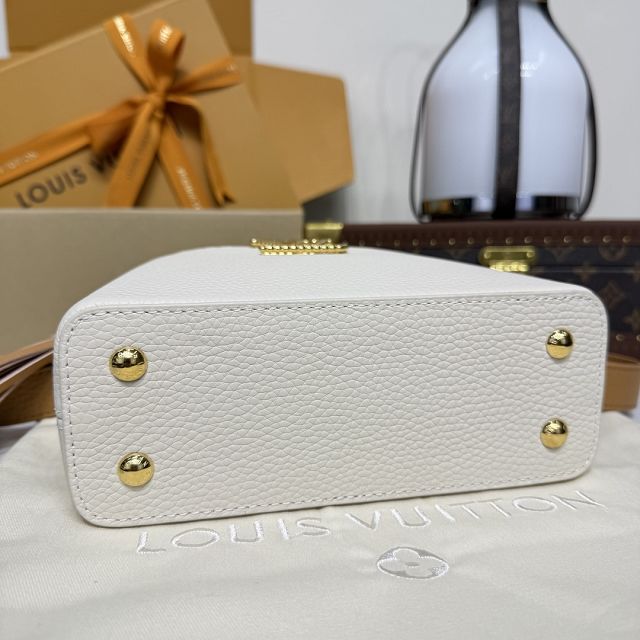 Louis vuitton original calfskin capucines mini handbag M15157 white&brown