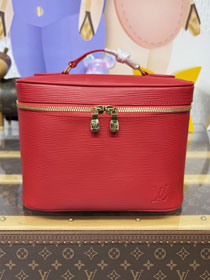 Louis vuitton original epi leather nice BB cosmetic case M12668 red
