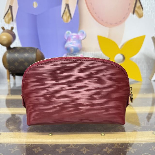 Louis vuitton original epi leather pochette cosmetique M15201 bordeaux