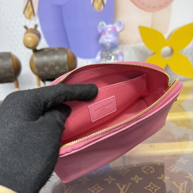 Louis vuitton original epi leather pochette cosmetique M15201 pink