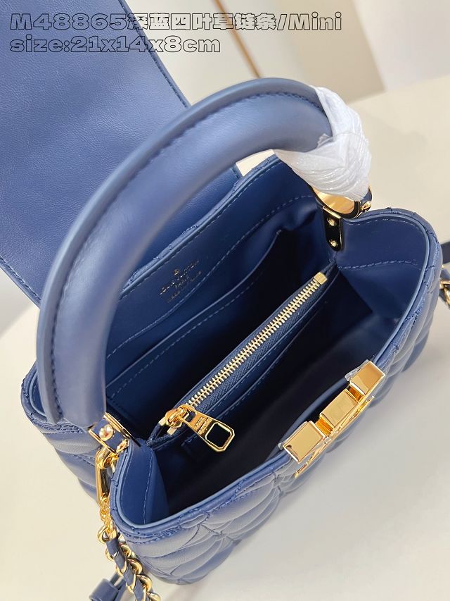 Louis vuitton original lambskin capucines mini handbag M25283 blue