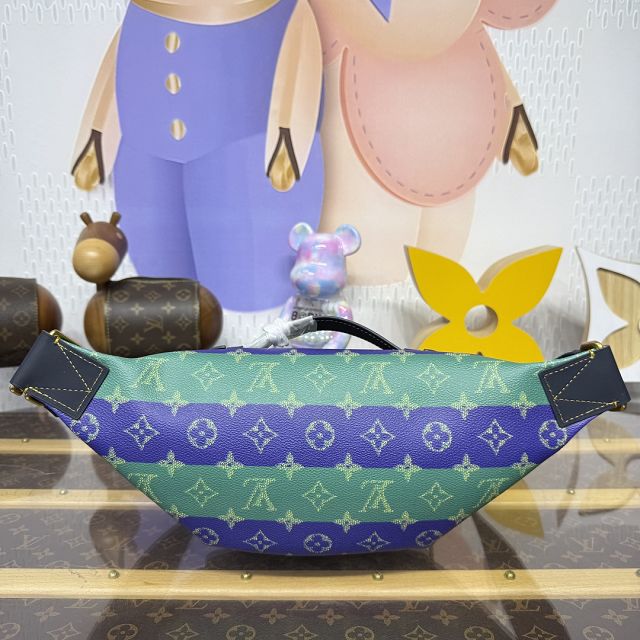 Louis vuitton original monogram canvas bumbag M25783 blue&green