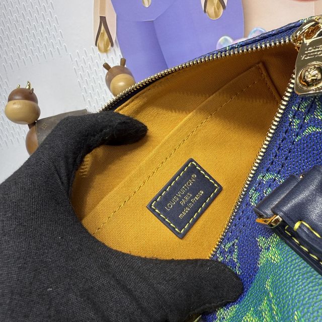 Louis vuitton original monogram canvas keepall 25 M25786 blue&green