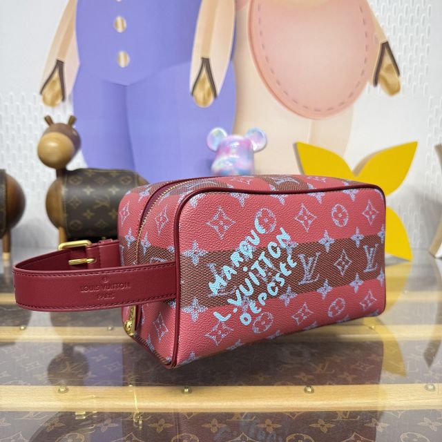 Louis vuitton original monogram canvas locker dopp kit M26903 red