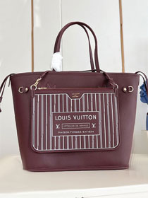 Louis vuitton original calfskin&canvas neverfull Inside out MM M25663 garnet