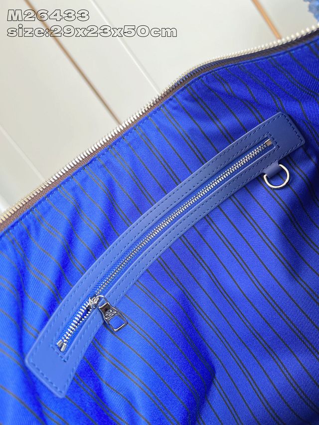 Louis vuitton original monogram canvas keepall 50 M46771 dark blue