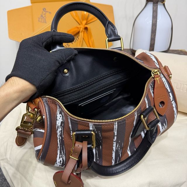 Louis vuitton original soft calfskin speedy P9 30 M21122 brown&black