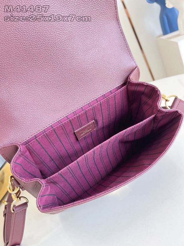 Louis vuitton original calfskin pochette metis M25939 garnet