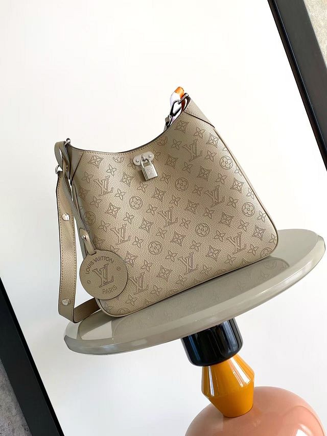 Louis vuitton original mahina calfskin all around MM M14617 grey