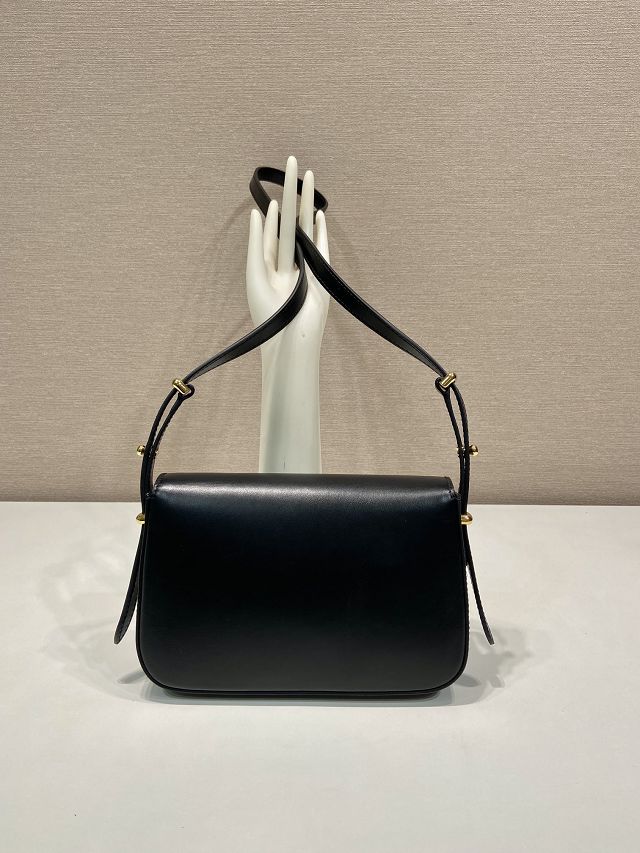 Prada original calfskin small shoulder bag 1BD366 black
