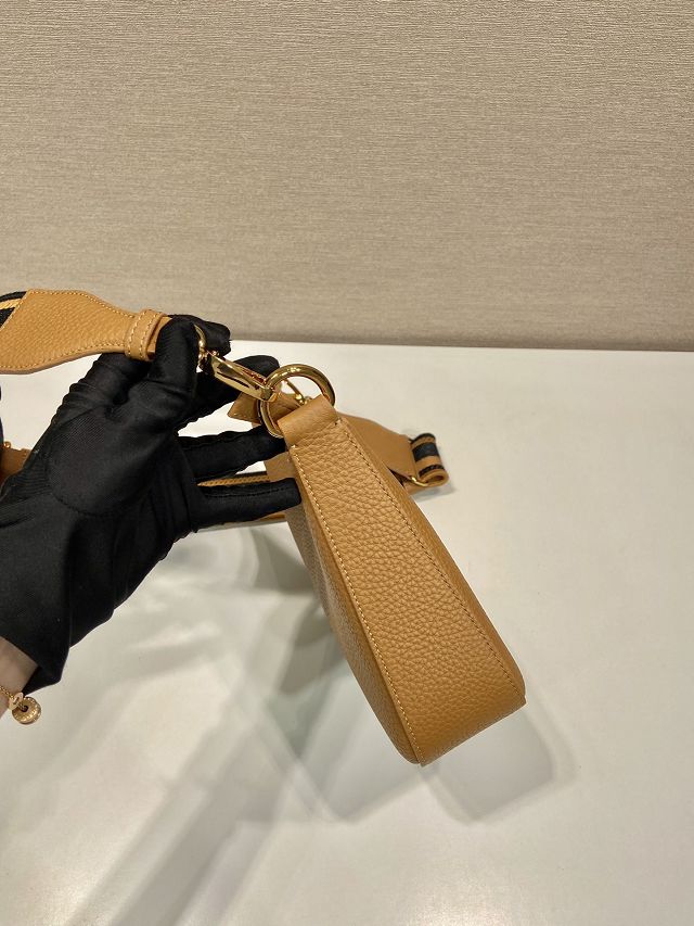 Prada original grained calfskin small shoulder bag 1BH193 caramel