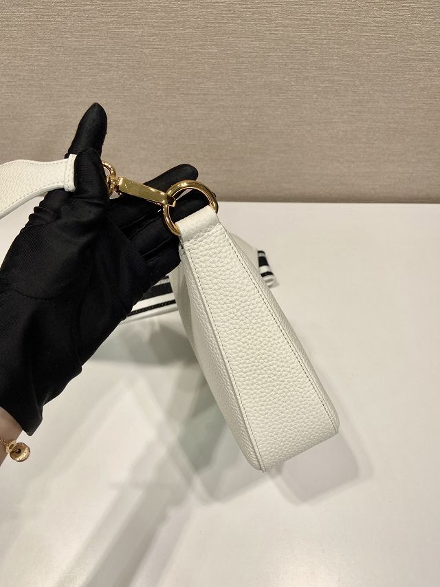 Prada original grained calfskin small shoulder bag 1BH193 white