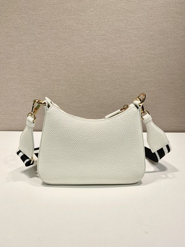 Prada original grained calfskin small shoulder bag 1BH193 white