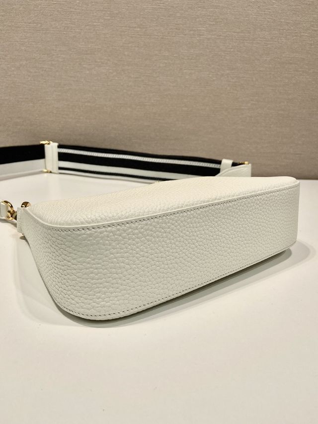 Prada original grained calfskin small shoulder bag 1BH193 white