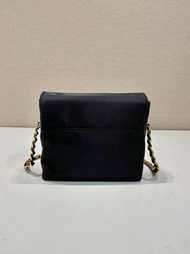 Prada original nylon mini chain shoulder bag 1BD648 black