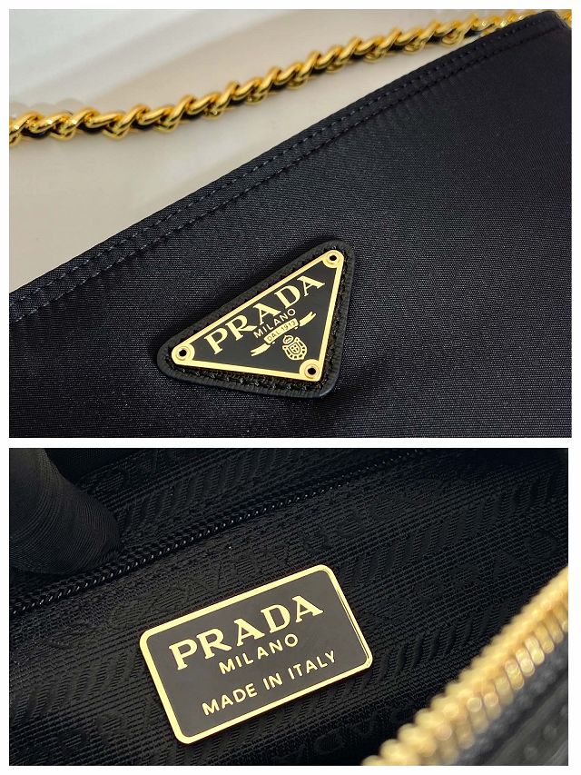 Prada original nylon small tote bag 1BD645 black