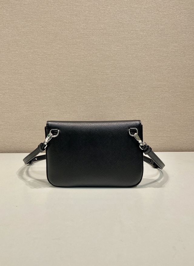 Prada original saffiano calfskin small shoulder bag 2VD061 black