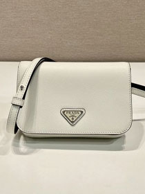 Prada original saffiano calfskin small shoulder bag 2VD061 white